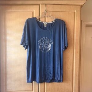 Lucky Brand Indigo Yoga Graphic Tee Comfy Soft Stretchy size XL